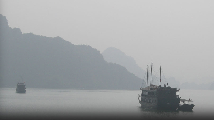 Photo of a boat in Halong Bay, Vietnam